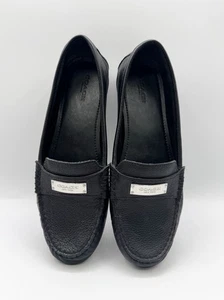 Mocasines planos Fredrica Coach para mujer de cuero granulado negro talla 8,5B A5175 - Imagen 1 de 8