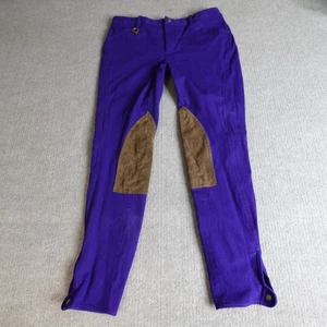 Ralph Lauren Womens Breeches 6 Purple Solid Riding Calf Leather - Picture 1 of 16