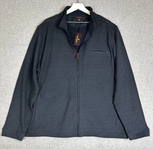 $149 Suéter Johnston & Murphy Para Hombres 3XL Azul Marino Cremallera Completa Cuello Simulado Tejido Melange - Imagen 1 de 12