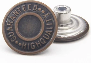 20Mm Jean Buttons 12 Sets Combo Copper Tack Buttons - Picture 1 of 6