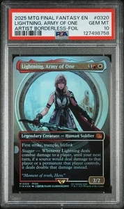 2025 MTG Final Fantasy Lightning, Army Of One Artist Borderless Foil #320 PSA 10 - Picture 1 of 2