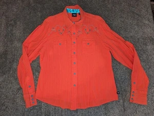 Cruel Girl Cowboy Cowgirl Türkis Snap Up Western Hemd Silber Nieten Large - Bild 1 von 17