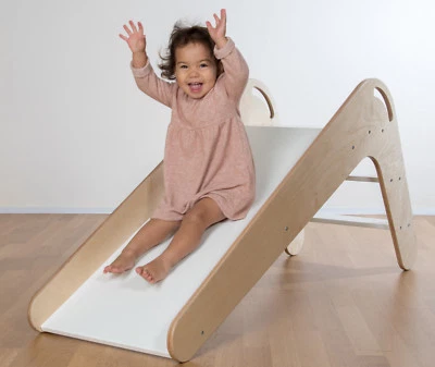 Kinderrutsche VIVA aus Holz Farbe Natur/Weiß