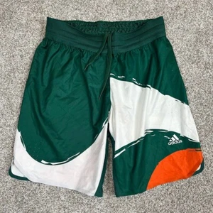 Miami Hurricanes Adidas Game Shorts Men's Large Green/White/Orange - Picture 1 of 10