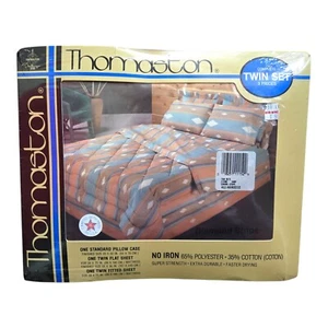 Vintage New Thomaston Southwestern Geometric 3 pc Twin Sheet Set Percale USA - Picture 1 of 4