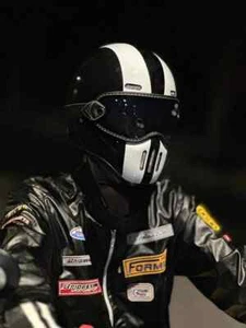 Motorcycle FBR Full Face Retro Tokyo Style Helmets Fiberglass With Clear Visor - Picture 1 of 38