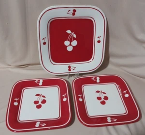Set of 3 Sonoma Cherries Jubilee Plates - See Listing - Picture 1 of 8