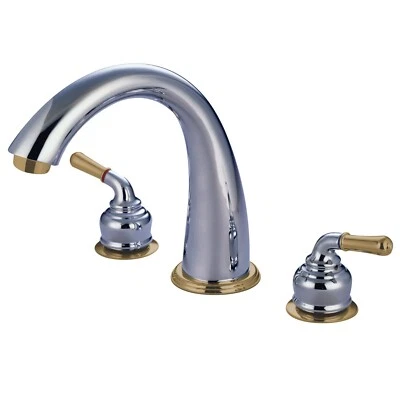 Kingston Brass KS2364 Naples Roman Tub Filler with Lever Handle, Polished Chrome - Image 1 of 4