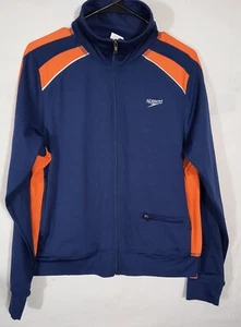 Vintage Speedo Men’s Zip Up Sports Jacket Mens M Orange Navy - Picture 1 of 6