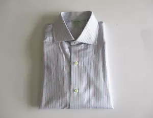 Brooks Brothers Milano Egypt Cotton Stripe Men Dress Shirt Blue 15.5|35 $185 NWT - Picture 1 of 5