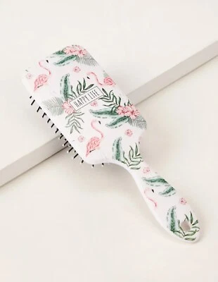 Cepillo de pelo cojín patrón flamenco Happy Life paleta cepillo floral nuevo Foto 1 de 4