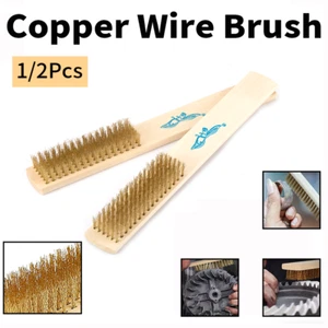 1/2 Stück 210 mm Kupfer Messing Draht Kratzbürste zur Reinigung Hand Rost Farbe Werkzeug - Bild 1 von 8