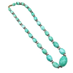 Antique Art Deco Czech Glass Graduated Bead Necklace - Picture 1 of 6