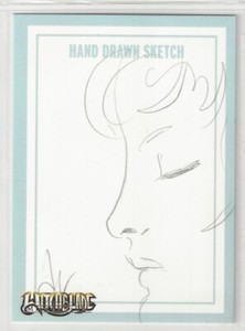 Witchblade Millennium Hand Drawn Pencil Sketch Card by Villarrubio Eyes Closed 2