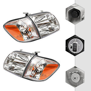 Left+Right Headlights For 2005 2006 Toyota Tundra Double Cab 2005-2007 Sequoia