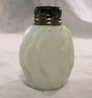 Antique Victorian Art Glass White Opaque Salt Shaker Sunset Pattern Dithridge