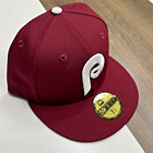 Mens New Era Red Phillies Size 7 3/4 Fitted 59FIFTY Snapback Hat Flat Bill Cap