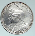 1901A Niemcy KRÓLESTWO PRUSKIE Wilhelm II i Fryderyk I srebrna moneta 2 marki i91515