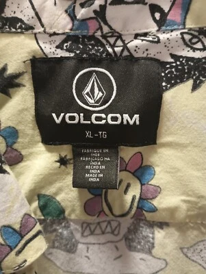 Volcom Surf Vital Ozzy Men’s Button Up Shirt Glimmer Stone Yellow XL Pocket - Image 1 of 4