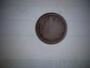 Moneta Argento Liberty 1841 Seduta - zecca sconosciuta, cattive condizioni - Foto 1 di 2