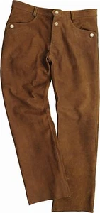 Pantalones largos deportivos bordados de cuero tradicional pantalones de cuero Buff cuero nobuck - Imagen 1 de 1