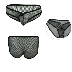 Slip bikini uomo a rete trasparente maglia traforata perizoma perizoma intimo - Foto 1 di 8