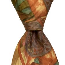 LANVIN Paris Men's 100% Silk Necktie ITALY Designer Geometric Multi-Colored EUC