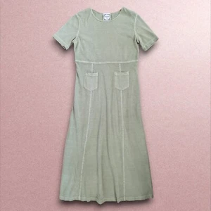 Vintage 90s Dressing Clio T-Shirt Maxi Dress 100% Cotton Made in USA Size L - Picture 1 of 8