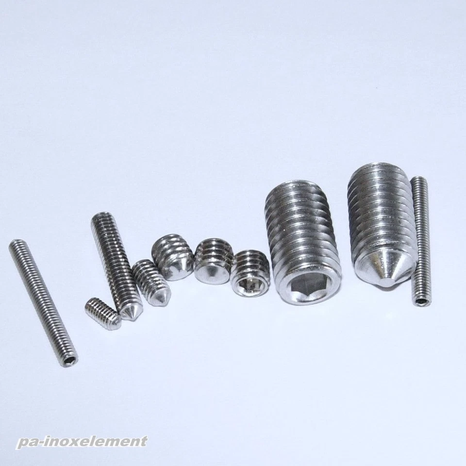 Gewindestifte DIN 914 Edelstahl VA Madenschrauben M2 M2,5 M3 M4 M5 M6 M8 M10 M12 - Bild 1 von 1