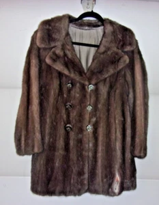 Vintage CUSTOM Fur Jacket Double Breasted Look "Designed Exclusively" 40" Bust - Picture 1 of 12