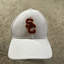 Nike USC Trojans Hat Cap Adult Adjustable White Strapback Swoosh Dri-Fit Mens