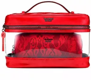 VICTORIA'S SECRET THE PERFECT RED WEEKENDER TRAIN CASE NEW W TAGS PERFECT GIFT - Picture 1 of 3