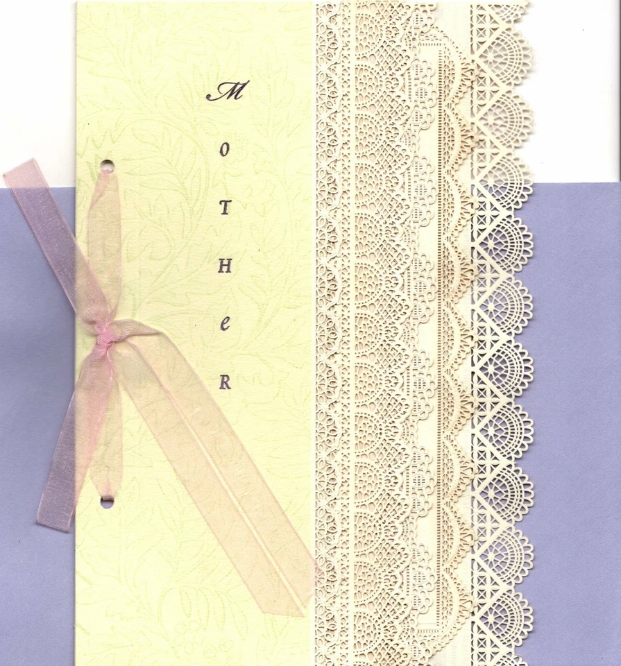 Feliz Día de la Madre Madre Bonita Encaje Lacework Sello Tarjeta de Felicitación  Foto 1 de 2