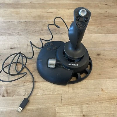 Microsoft Sidewinder Precision 2 Joystick USB Black Gaming X05-63511 UNTESTED - Image 1 of 4