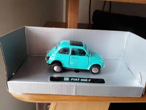 CITY CRUIBER MODELLINO AUTO FIAT 500 COLORE CELESTE SCALA 1/32 - Foto 1 di 2