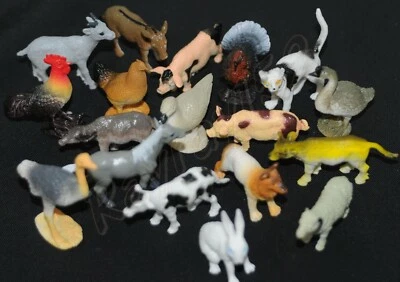 8 small Toy Farm Animal Play Figures may include pig hen duck goat cat dog G54 - Image 1 of 4