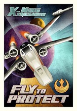 Mike Kungl Star Wars Fly to Protect X Wing #3 of 50 24x35 Canvas Signed Giclee