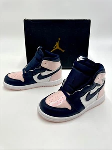 NEW AIR JORDAN 1 RETRO HIGH OG “BUBBLE GUM” TD SIZE 9c BABY SHOES CU0450-641 - Picture 1 of 6