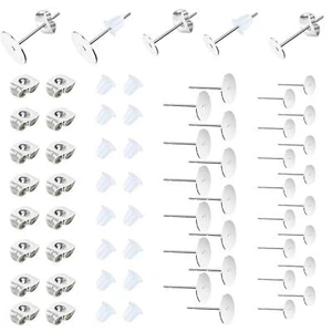 450 piezas de almohadillas planas para postes de pendientes para hacer joyas DIY - Picture 1 of 7