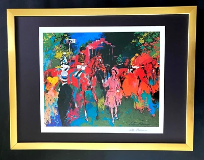 LEROY NEIMAN + REINA ISABEL EN ASCOT + CIRCA AÑOS 70 + IMPRESIÓN FIRMADA ENMARCADA Foto 1 de 4