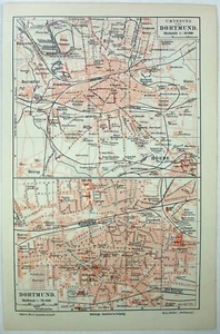 Dortmund, Germany - Original 1905 City Map by Meyers.  Antique - Picture 1 of 3