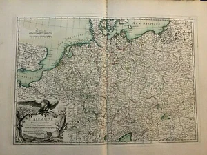 Antique Map Atlas Moderne 1762 Rizzi Zannoni No.13 L'Alemagne Germany - Picture 1 of 6