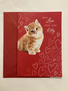 Happy Valentine’s Day From Your Kitty /cat Hallmark Greeting Card - Picture 1 of 5