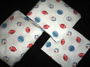 COMPANY KIDS RED BLUE SPORTS FOOTBALL SOCCER BASKETBALL (3P) TWIN SHEET SET - Picture 1 of 9