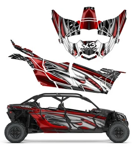 2017+ Can Am X3 Maverick MAX Fluk Design Graphic Kit Wraps Decals Off Road 4x4 - Picture 1 of 9