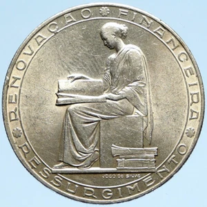 1953 PORTUGAL 25 Years Financial Reform VINTAGE Silver 20 Escudos Coin i98869 - Picture 1 of 3