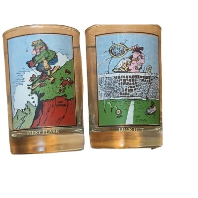 Set of 2 Vintage 1982 Arby's Collector Series Gary Patterson Drinking Glasses - Image 1 of 4