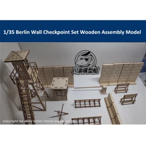 Set checkpoint da parete Berlino scala 1/35 scena serbatoio fai da te kit modello assemblaggio legno - Foto 1 di 6