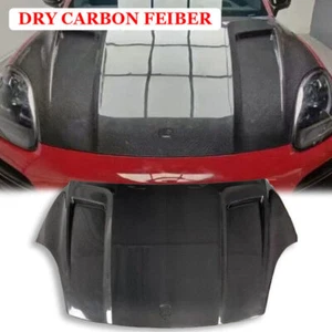 Dry Carbon Fiber Front Hood Vented Bonnet Cover For Porsche Cayenne 9Y0 2019-23 - Picture 1 of 7