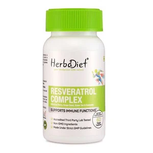 Resveratrol 95% Capsules Antioxidant Complex with Acai Berry Green Tea Quercetin - Picture 1 of 4